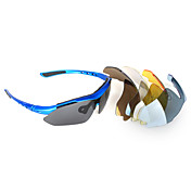Sports Sun Glasses Cycling Goggle 5 UV400 Polarized Lens with Blue Frame