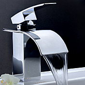 Contemporary Waterfall Bathroom Sink Faucet (Chrome Finish)