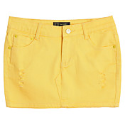 Color Jean Skirt
