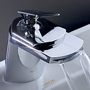Contemporary Waterfall Bathroom Sink Faucet (Chrome Finish)