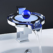 Color Changing LED Waterfall Bathroom Sink Faucet (Unique Design)