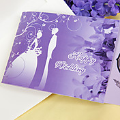 Romantic Bride & Groom Purple Wedding Invitation (Set of 60)