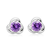 925 Sterling Silver And Rhinestone With Platinum Plating Earrings