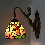Antique Inspired Wall Light in Tiffany Style - Droganfly patterned