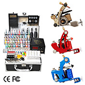 3 Guns Tattoo Kit with LCD Power and 40 Color Ink + Freeshipping