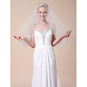 One-tier Elbow Wedding Veils With Cut Edge