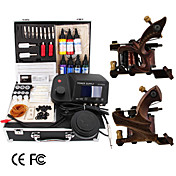 2 Damascus Handmade Tattoo Gun Kit with LED Power