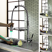 Chrome Finish Kitchen Faucet with Color Changing LED Light