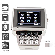 Premiere - Dual SIM Quadband Stainless Steel Cell Phone Watch (WiFi, JAVA, MP3 / MP4)