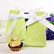 Favor Box With Love Bird And White Ribbon (Set of 12)