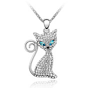 Crystal Electric Eye Cat Necklace