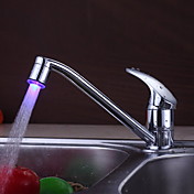 Chrome Finish Kitchen Faucet with Color Changing LED Light