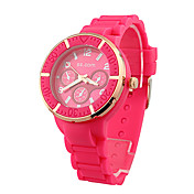 Marvelous Ladies' Quartz Movement Silicone With Round Shape Wrist Watch(More Colors)