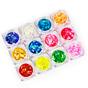 12 Colors Nail Art Glitter Dust Powder Decoration