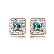 Square Shape Crystal Alloy Earrings More Colors Available
