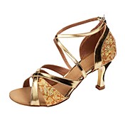 Customize Performance Dance Shoes Leatherette/ Paillette Upper Latin Shoes for Women