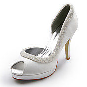 Top Quality Satin Upper  Stiletto Heel Peep Toe With Sequin Wedding Bridal Shoes.More Colors Available
