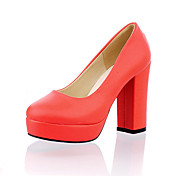 Leatherette Platform Chunky Heel Pumps (More Colors)