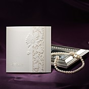 Delicate Ivory Lace Cut-out Tri-fold Wedding Invitation (Set of 50)