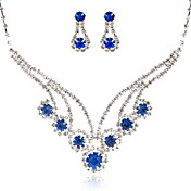 Gorgeous Rhinestones Wedding Bridal Jewelry Set, Including Necklace, Earrings