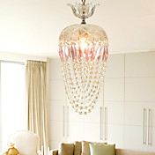 1 - Light Crystal Pendant Light in Pink Feature