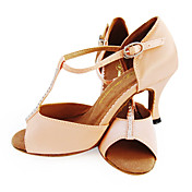 Customized Satin T-strap Latin/Ballroom Dance Performance Shoes (More Colors)