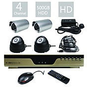 Entry-Level All-in-one 4CH DVR Kit (500G Hard Disk, H.264)