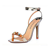 Leatherette With Rhinestone/Ankle Strap Sandals (More Colors)