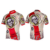 Kooplus-Mens Short Sleeve Clcying Jersey with 100% Polyester (Skulls)