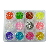 12 Colors Nail Art Glitter Dust Powder Decoration