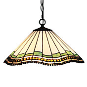 Tiffany Pendant Light with 2 Light in Geometrical Patterned Shade