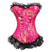 Brocade Front Bust Closure Corset With Boning (More Colors)