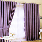 (Two Panels) Purple Solid Thermal Curtains
