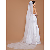 One-tier Tulle Chapel Wedding Veil With Cut Edge (More Colors Available)