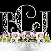 Romanesque Rhinestone Monogram Cake Topper