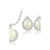 Exquisite Pearl With Rhinestone Ladies' Jewelry Set Including Necklace and Earrings