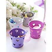 Metal Favor Pail With Heart Cut–outs – Set of 12 (More Colors)
