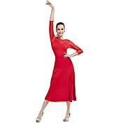 Ballroom Dancewear Polyester Latin Dance Dress For Ladies More Colors