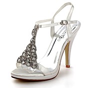 Satin Stiletto Heel Sandals Honeymoon / Wedding Shoes With Rhinestone (More Colors)