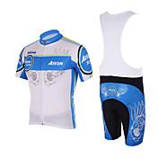 Kooplus - Quick Dry Mens BIB Short Cycling Sets(Blue Wing/Red Wing)