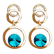 Czech Stones Three Circles Pendant Earrings