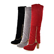 Suede Chunky Heel Knee High Boots Party / Evening Shoes With Zipper (More Colors)