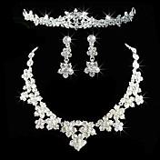 Alloy With Elegant Rhinestone Wedding Jewelry Set Including Tiara,Necklace,Earrings