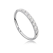 Austrian Crystal With Real Platinum Plated Anti-Allergy Ladies Bracelet Agreed Life (More Colors)