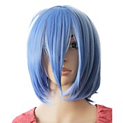 Capless Synthetic Light Blue Short Straight Party Wig