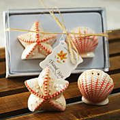 Ceramic Shell & Star Salt & Pepper Shakers Wedding Favor (Set of 2)