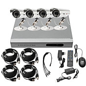 Ultra Low Price 4CH CCTV DVR Kit (H. 264, 4 Outdoor Waterproof Color Cameras)
