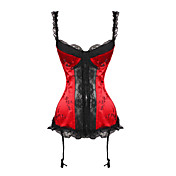 Damask With Jacquard Non-Detachable Straps Side Zipper Closure Corset Shapewear
