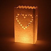 Big Heart Shaped Cut-out Paper Luminary (Set of 4)