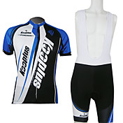 Kooplus-Men's BIB Short Sleeve Cycling Suits (Blue and Black)